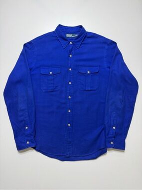 Polo Ralph Lauren Long Sleeve Buttonup Work Shirt Mens XL Royal Blue